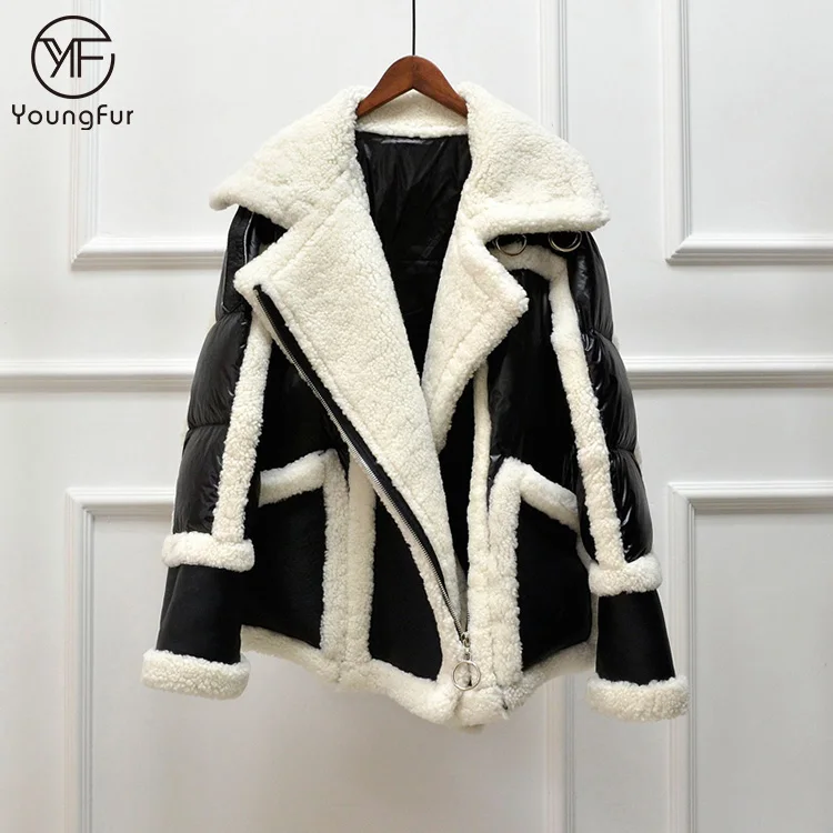 Winter Fashion Lamb Skin Fur Coats Double Face Sheepskin Fur Jacket