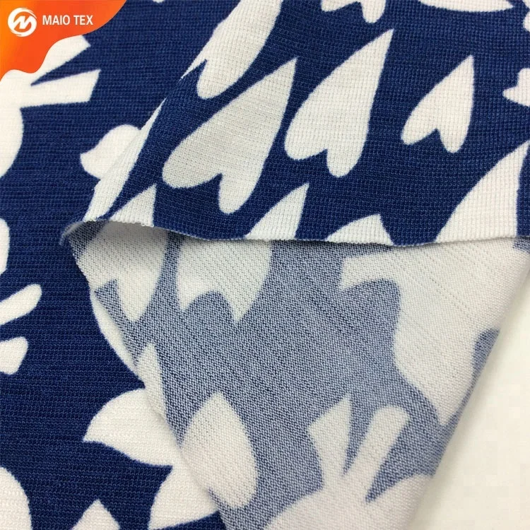 
50D single jersey knit 100%polyester lycra knitting print ITY fabric for dress 