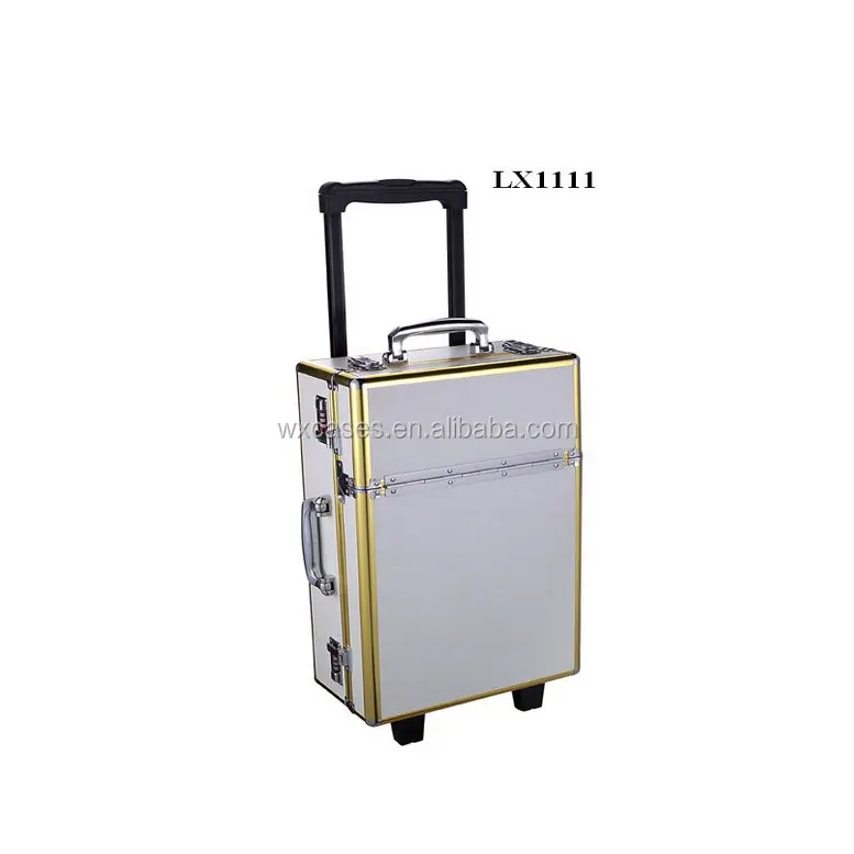 Luxury aluminum trolley case with anodised gold aluminum frame wholesales  From Nanhai,Foshan,Guangdong,China