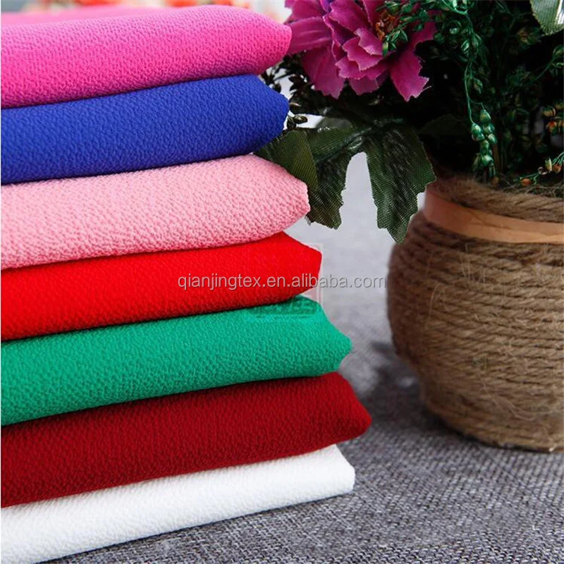 
2018 high quality 170 colors in stock polyester crepe chiffon bubble fabric  (60720911050)