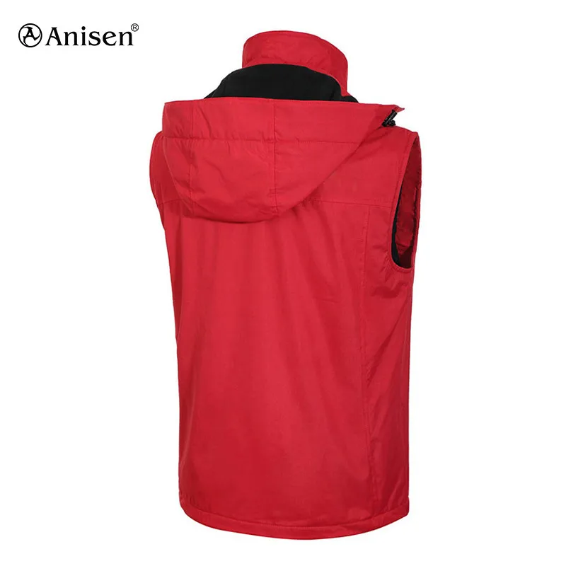 
wholesale custom men softshell vest outdoor waterproof windproof fashion vest with hood 