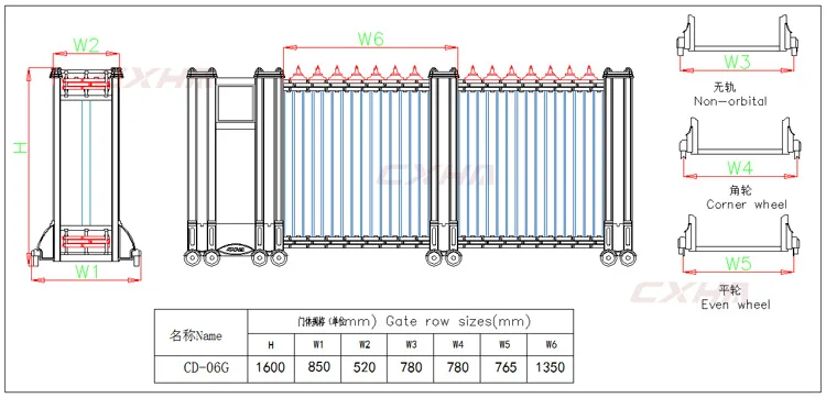 CXHA Aluminum Alloyed Electric Factory Fence Gate External Gates Sliding Deck Gate Color Indian House Main Gate Designs