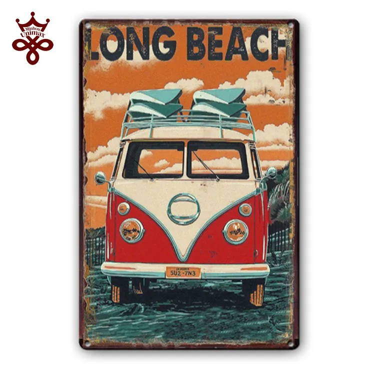 Wholesale Antique Wall Car Crafts Tin Plat Sign Car Logo Metal Signs Custom Tin Plate