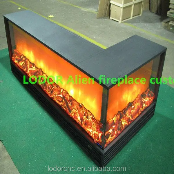 double sided modern flame Embedded electric fireplace