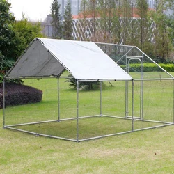 Walk-in Steel Chicken Coop Run Enclosure Rabbit Hutch Outdoor Duck Hen House 4X3M