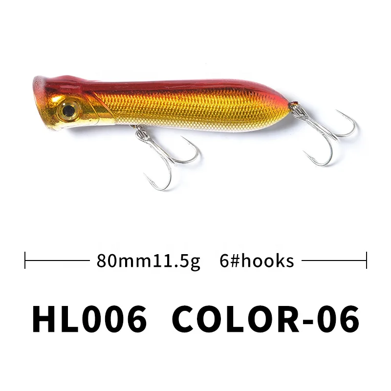 Factory blank poppers handmade plastic big mouth popper fishing lures
