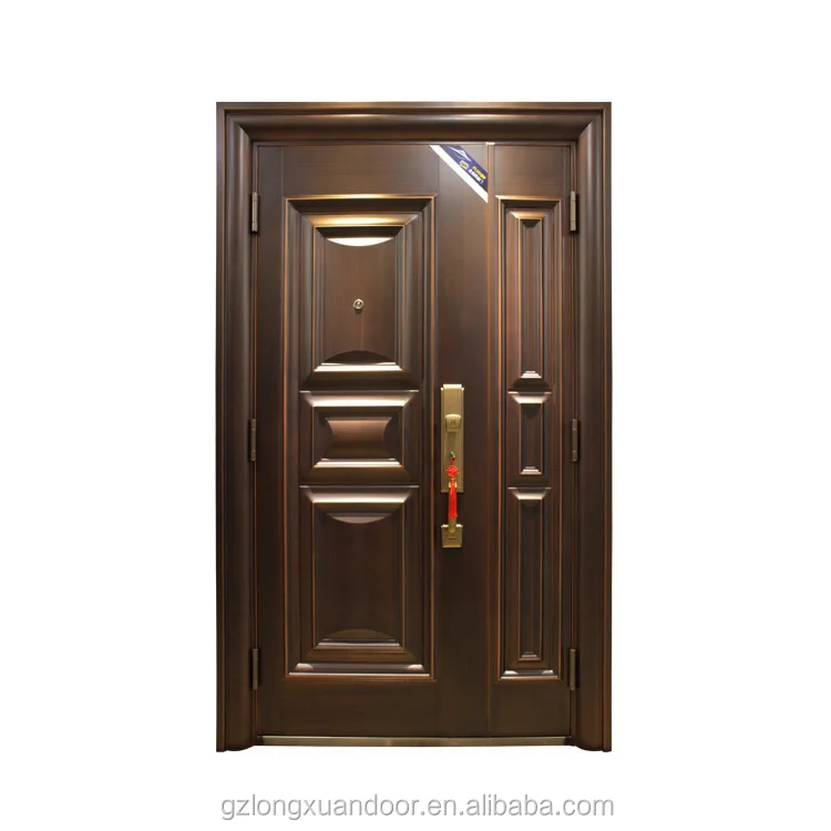 villa home front entry single  stainless steel metal door blast resistant door modern groove exterior door for external