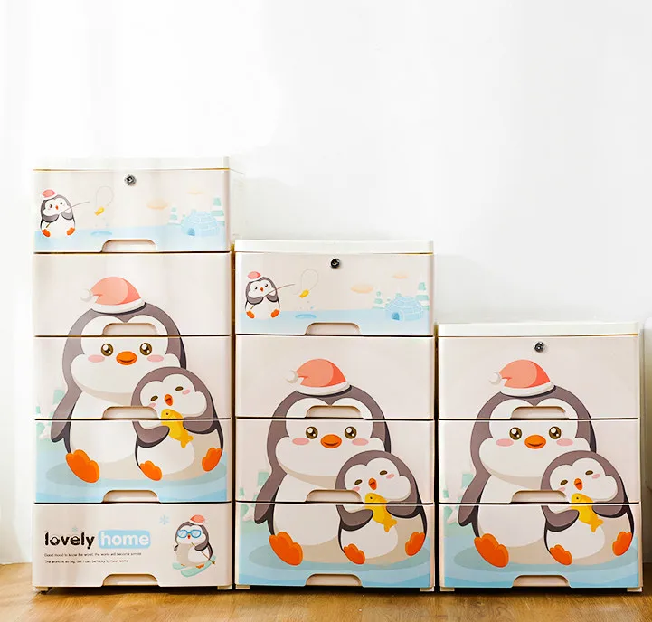 
Cartoon patten kids baby plastic wardrobe wtih lock 