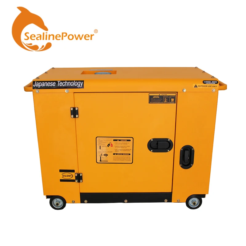 Small Portable Air Cooled 6KW Silent Diesel Generator 1 Phase for Sale