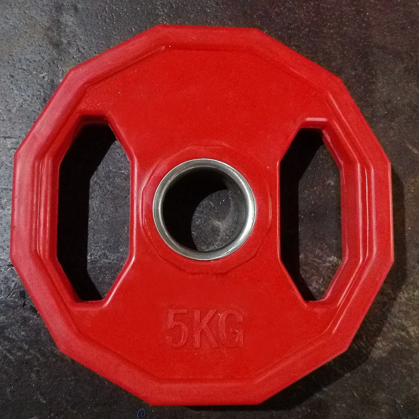 Gym Training Two Grips Rubber Coated Dodecagon Weight Plates