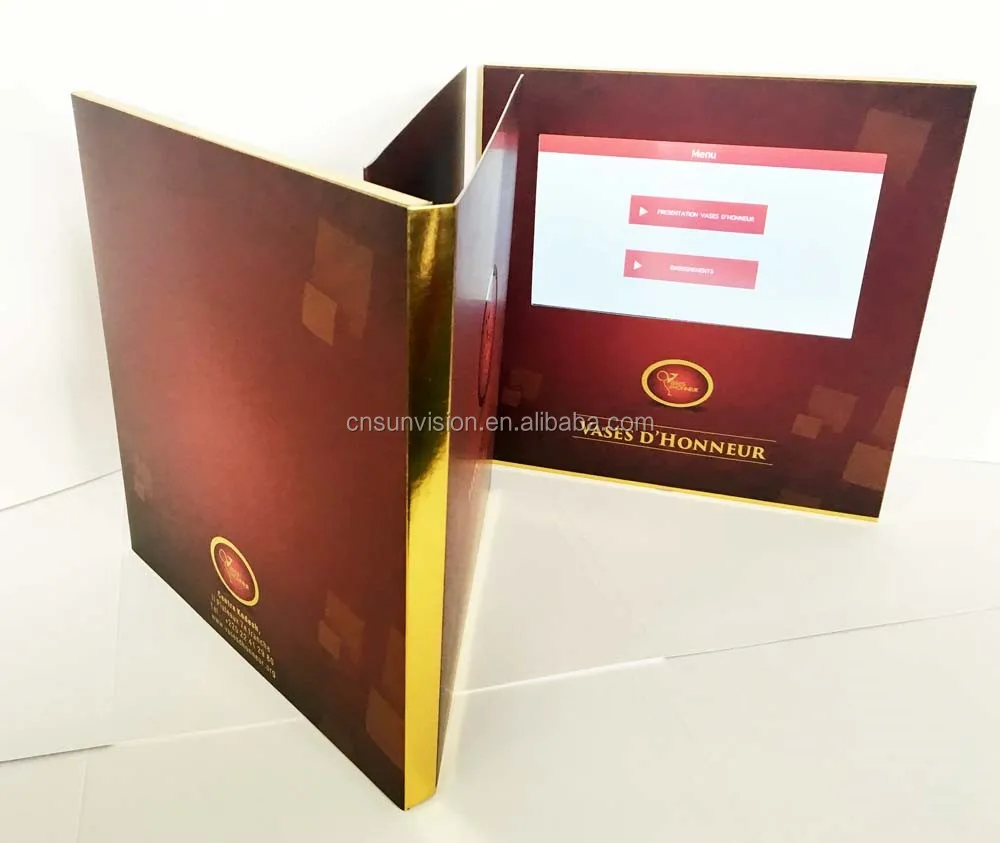 business promotional video brochure white blank soft cover 7 9inch lcd screen  lcd screen video brochure wedding invitation card