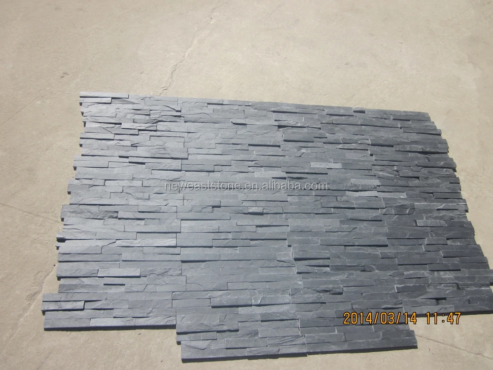 black slate stone decoration wall cladding panel