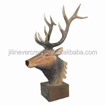 Деревянные декоративные изделия для дома-олень с головой животного