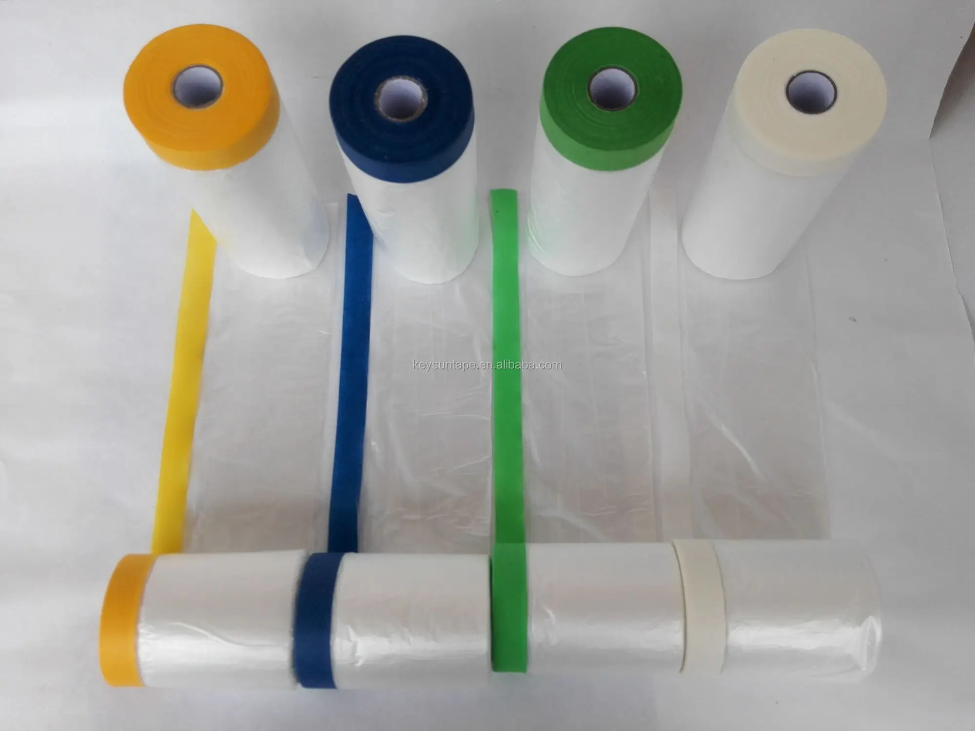 
pre-taped drop film for window and door wall protection 