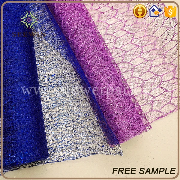 
wholesale bright-coloured flower packing deco mesh 