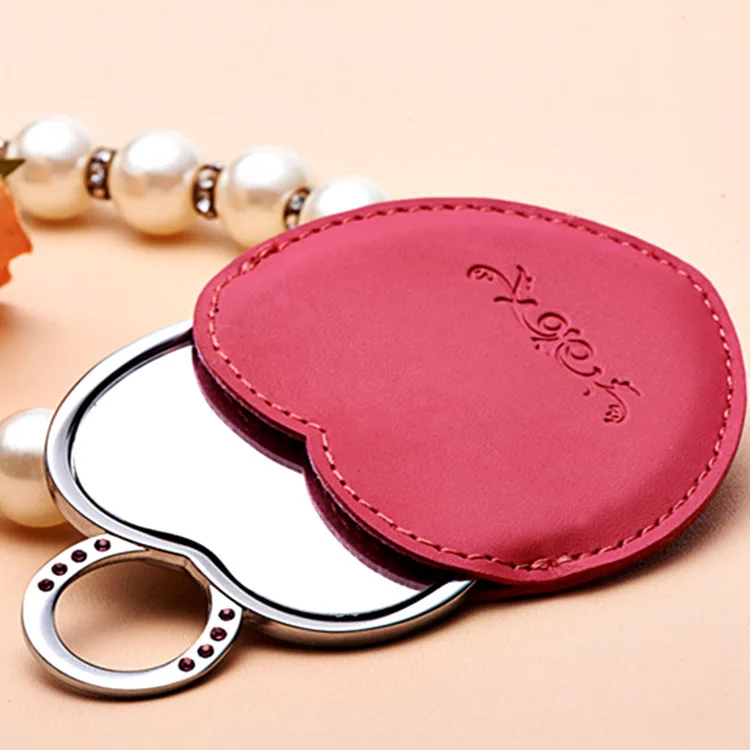 Custom Logo Pocket Small Mirror With Key Chain