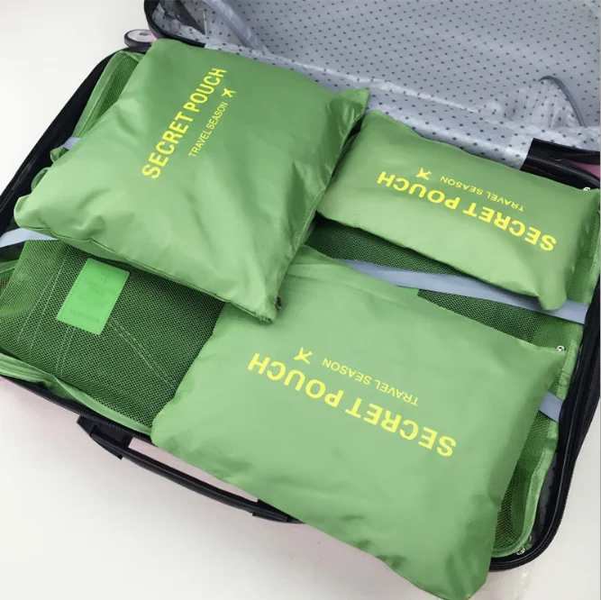 Clothes Packing Cube Set Bag Travel Pouch Set New Arrival Promotion Polyester in Bag 6 Pcs TB15101212 0.25kg CN;ZHE JF