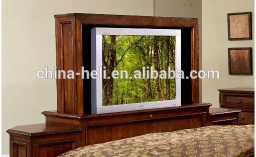 твердой древесины кровать с телевизором в подножки