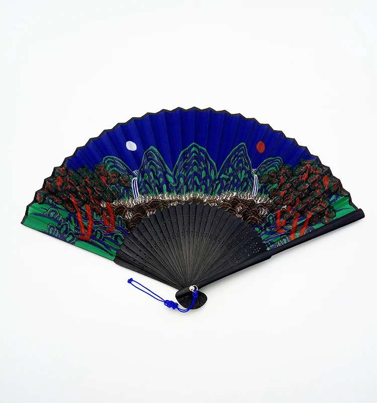 
Summer Custom Printed Personalize Hot Sale Folding Fabric Bamboo Souvenir Hand Fans 