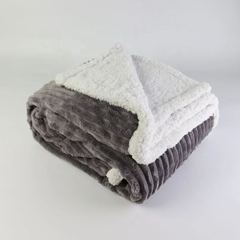 Super soft oversized 100% polyester plush red  velvet sherpa throw blanket black