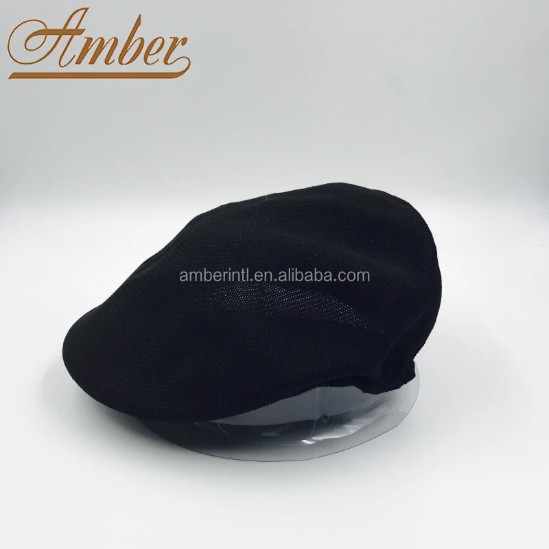 Custom Size Black Embroidery Logo Polyester Adults Uniform Beret Cap