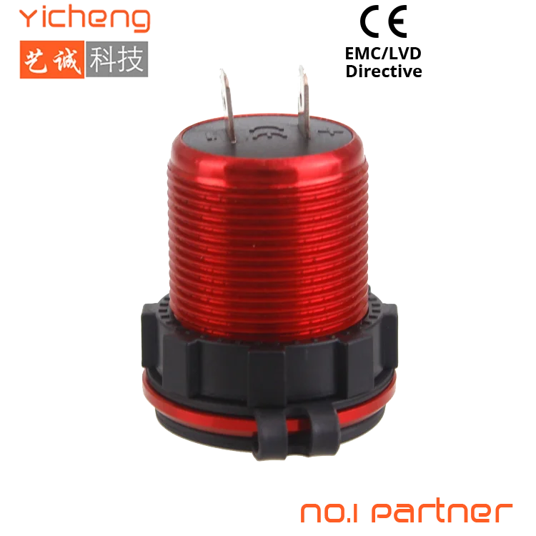 Metal Aluminum Housing 3.1A Dual USB Motorcycle Charger Socket Power Outlet for Marine Boat Car Golf Cart UTV ATV Phones Red