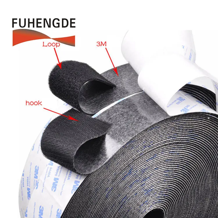 Factory 3Mm fastener tape sticky back self adhesive hook and loop with custom size and shapes