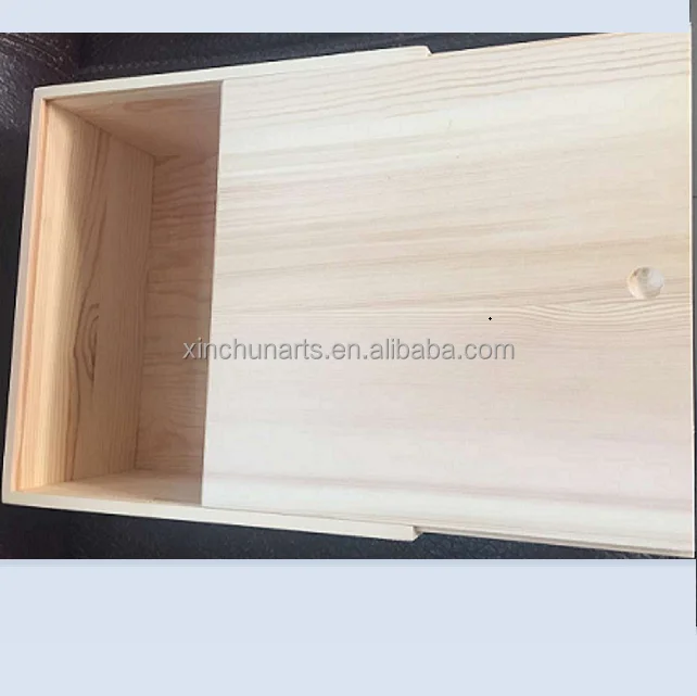 small wooden sliding lid box/wooden storage box with sliding lid/small wooden packaging box