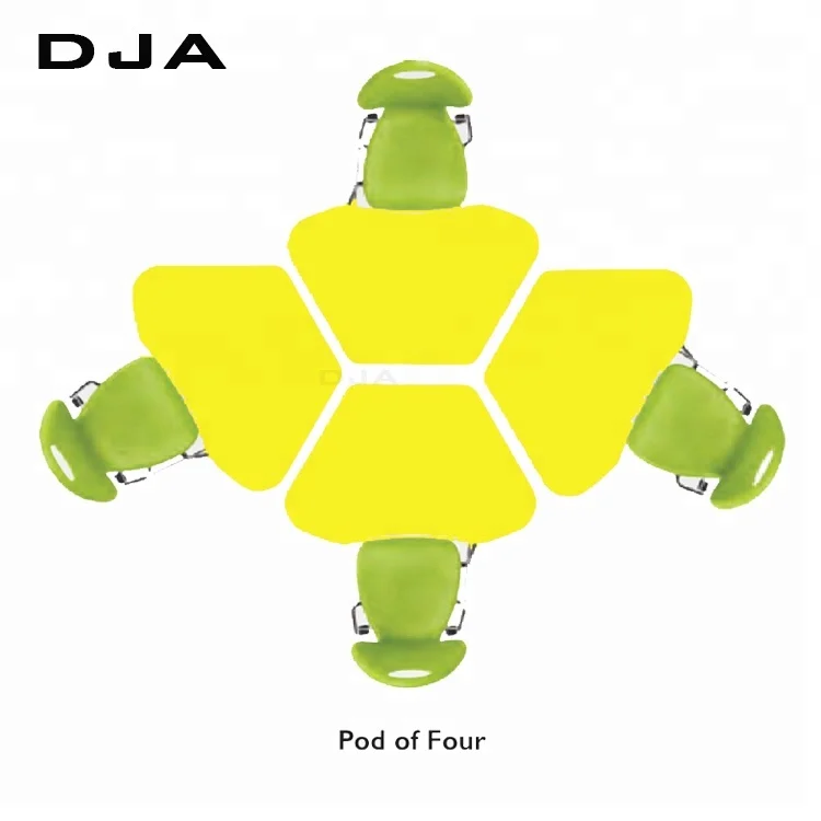 flash deal special offer 15 years warranty mobile collaborative Four Leg Combination student Desk chair with desk chair and desk