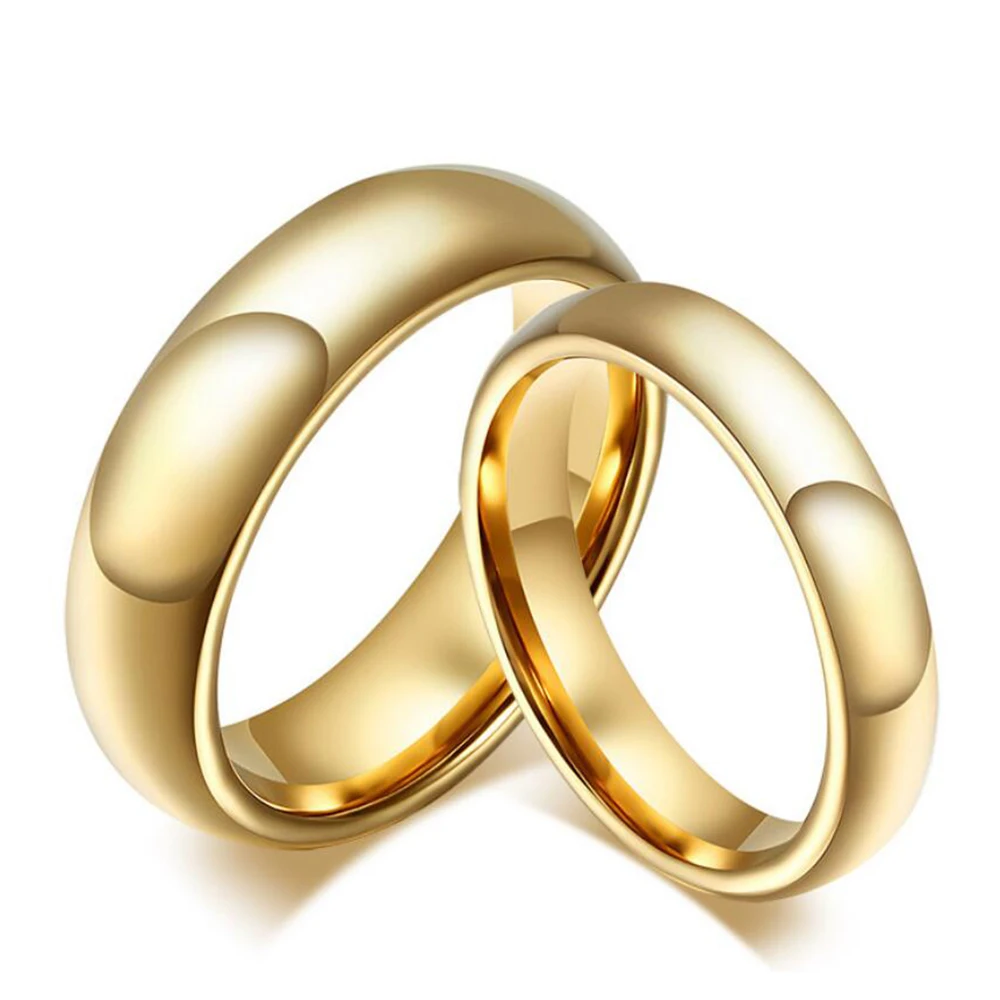 Classic tungsten carbide ring 18k gold wedding rings for men women high quality Couple Jewelry