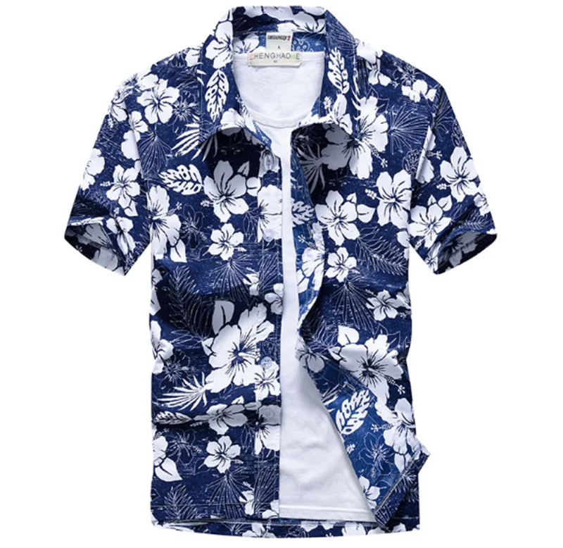 Hot- Sale Summer Man Printed Shirt Beach Hawaiian Shirt Wholesale