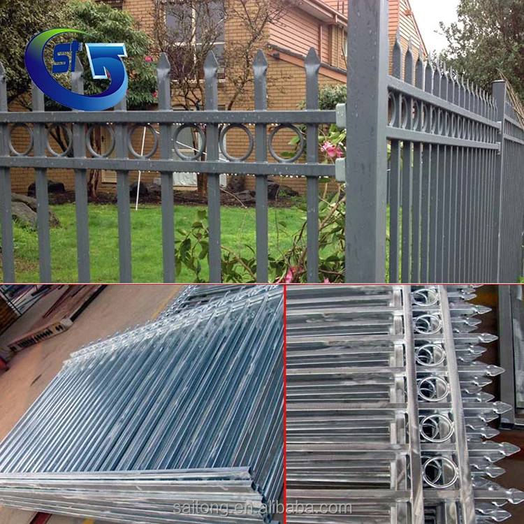 Decorative High Security Spearhead Top Galvanized Fence Panel