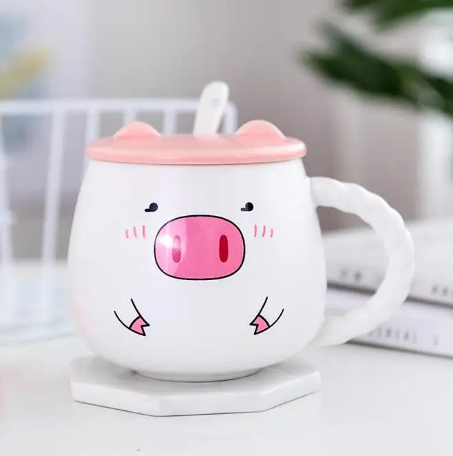 Creative children cartoon matte cute Ceramic coffee milk pig mug
