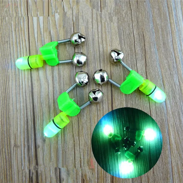 Night Fishing Rod Tip Red LED Light Twin Bells Ring Fish Bait Alarm