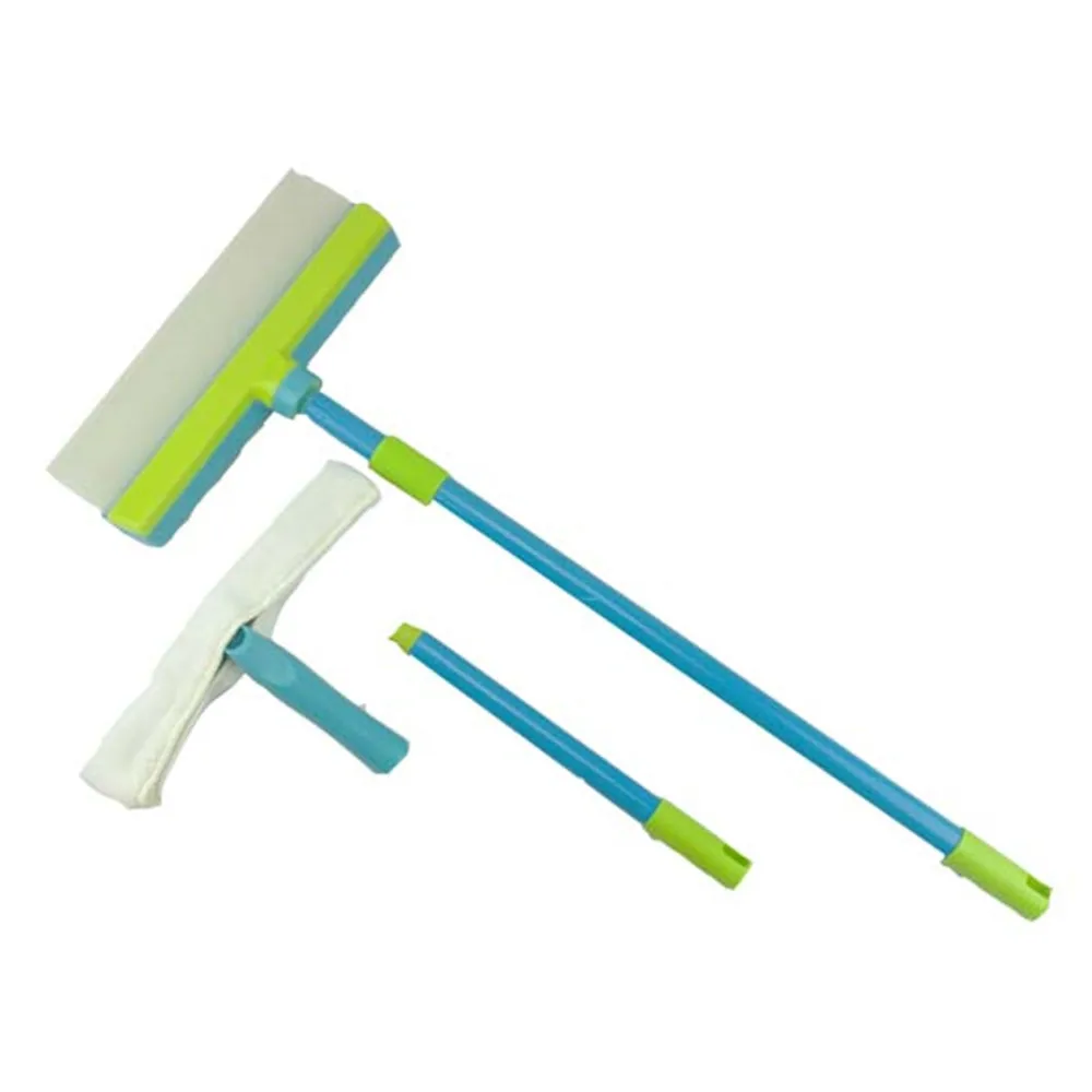 Long telescopic handle silicone car wash window cleaning wiper washer squeegee water removal blade with connector