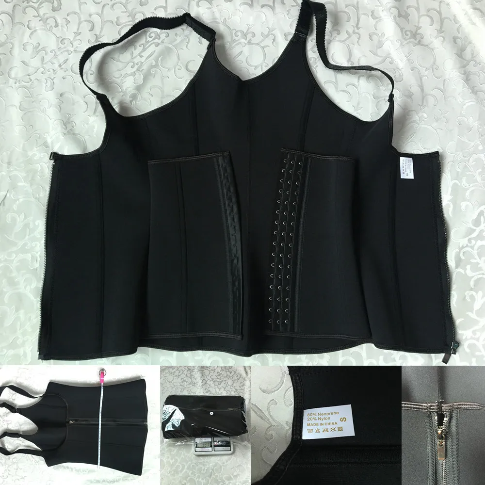 Wholesale cheap slimming neoprene nylon tank top two in one waist trainer vest