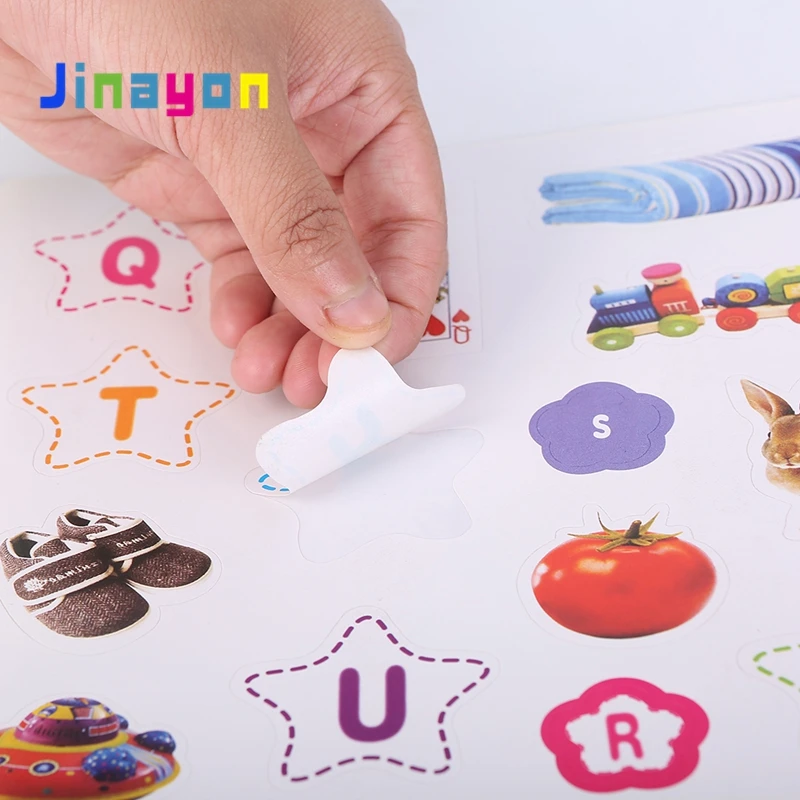 Jinayon Early Education Pre-K Custom Children Coloring Painting Pencil Drawing Book with Cartoon Stickers