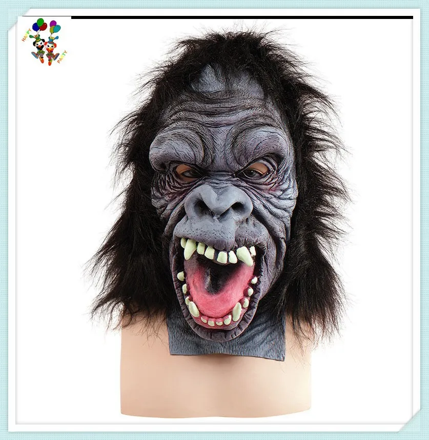 Deluxe Rubber Halloween Party Animal Head Gorilla Masks HPC-0426