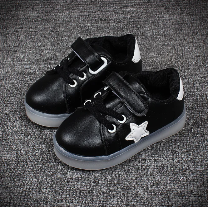 Spring Autumn Winter Children Baby Boys Sneakers Led Light Sport Shoes For Girls Kids