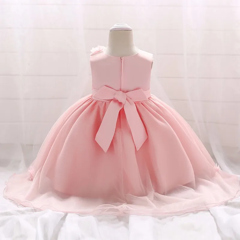 Free Shipping Kids Frock Design Newborn Baby Girls Trailing Birthday Party Dress T1866XZ