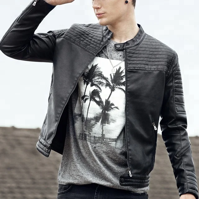 Wholesale China Cheap Classic Fashion Men Pu Leather Jackets