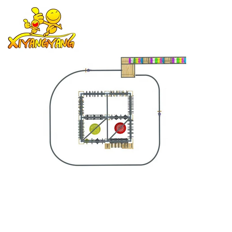 
Wholesale Adventurous Indoor Trampoline Park Game Zip Line and Rollglider Adventure Amusement Park Sky Rider 