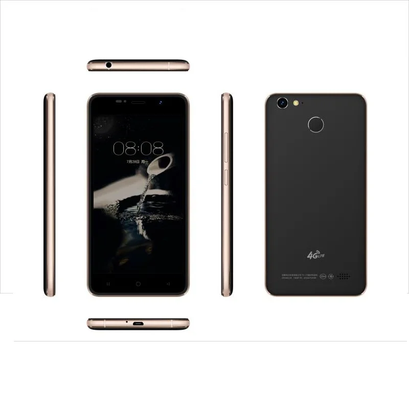 MTK 6737 4 г LTE 5,0 дюйма 2 ГБ + 16 ГБ Android Quad core смартфон с отпечатков пальцев unclocked мобильный телефон