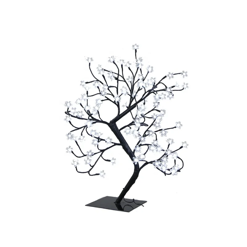 60cm room decoration artificial cherry blossom branches bonsai flower tree light led table lamp