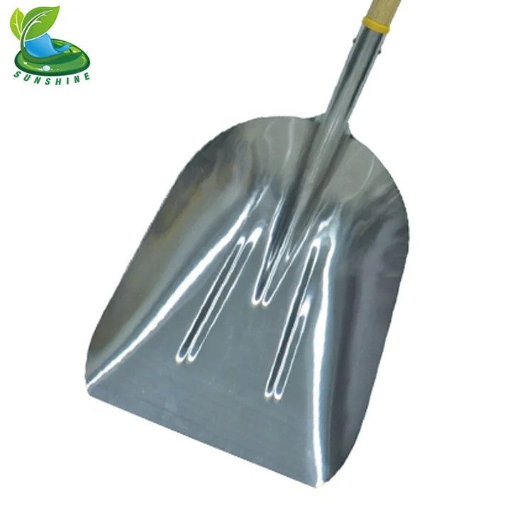 Алюминиевая Лопата Sunshine для снега и зерна с ручкой из стекловолокна или дерева