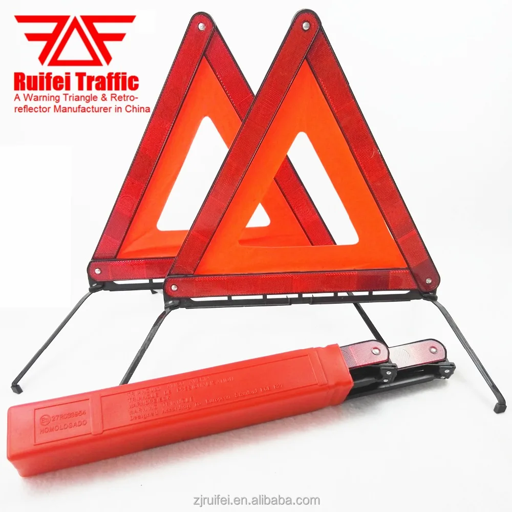 Safety Red Color Reflective Folded Hazard Emergency Warning Triangle for Truck