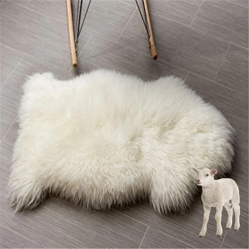Hot sale New Zealand raw skin tanned Real long white Sheepskin furniture fur rug
