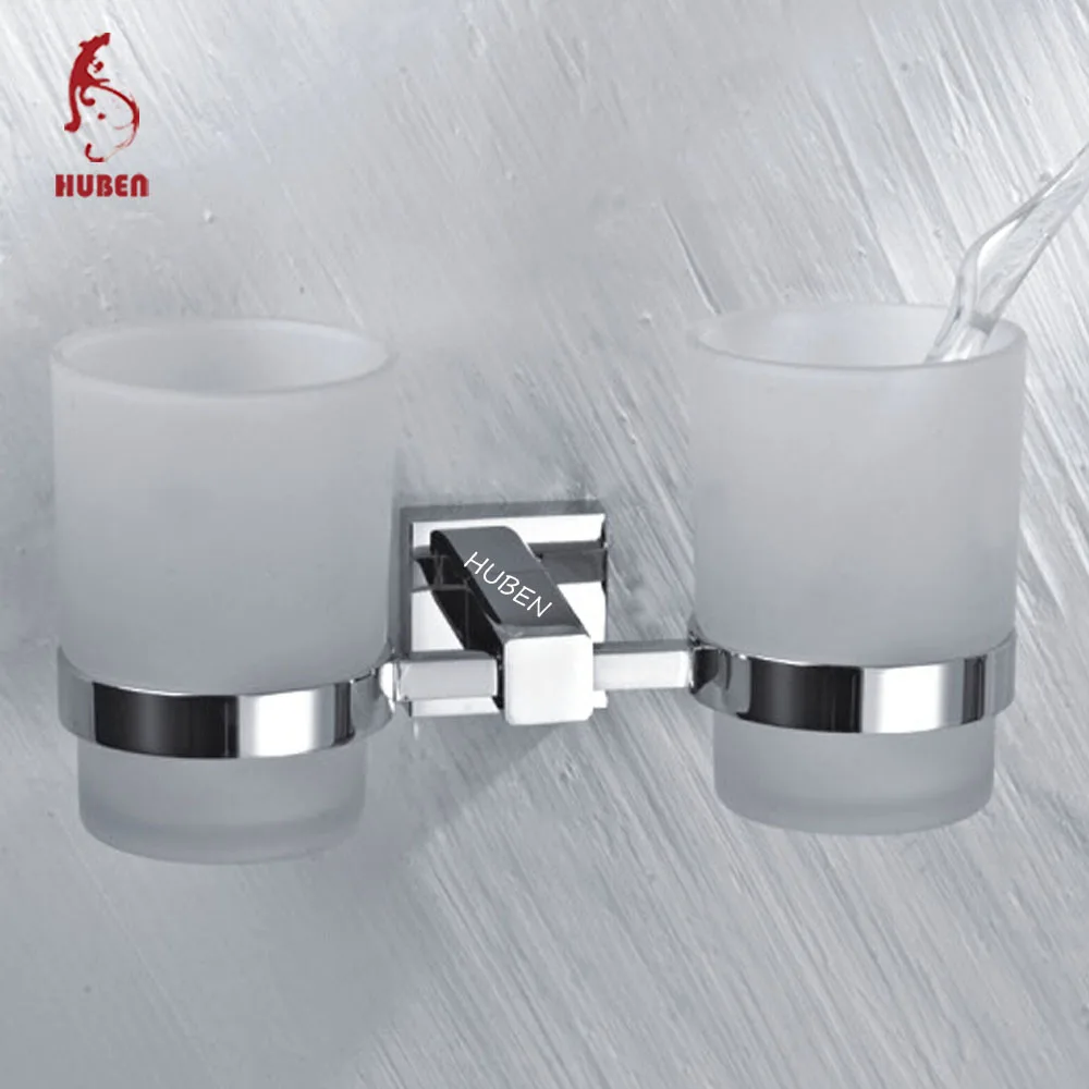 
Wall mounted brass chrome plated bathroom cup holder 