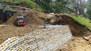 
recycle polyester nonwoven geotextile as river sand bags 