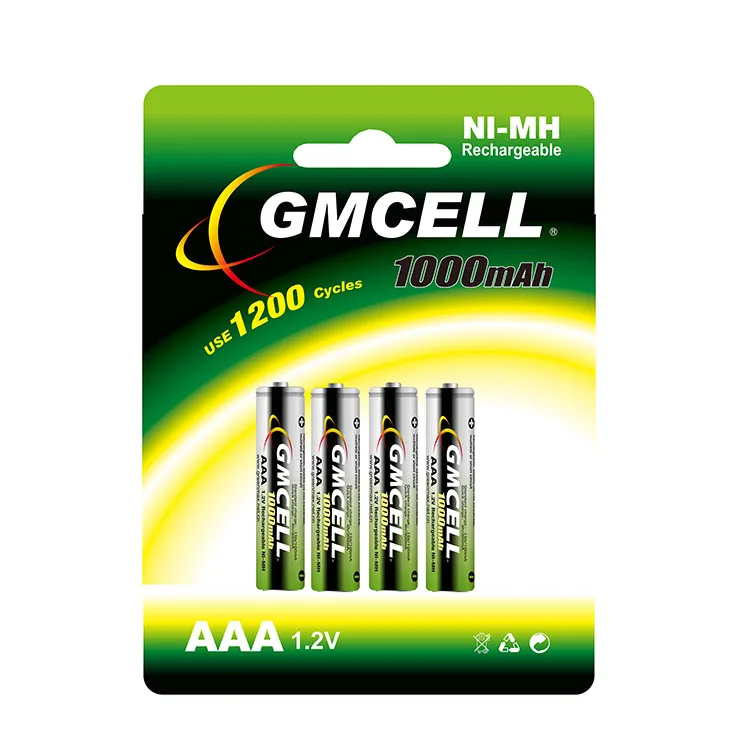 2021 Nimh батарея AAA 1000 мАч 1,2 в перезаряжаемая батарея для электрической игрушки